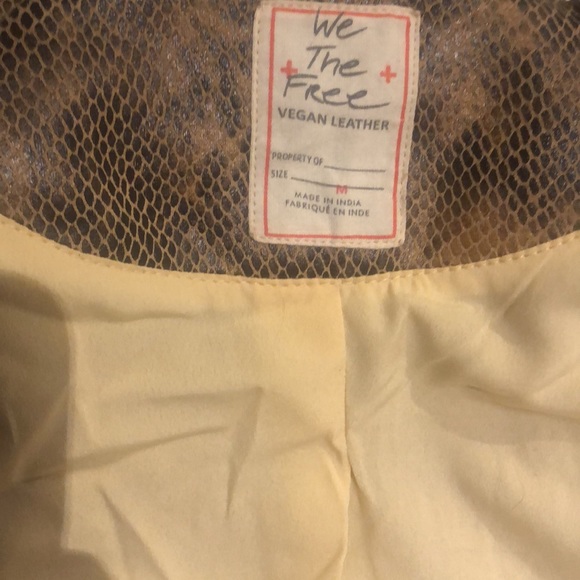 Free people pretty in python vegan leather biker jacket - Picture 4 of 6